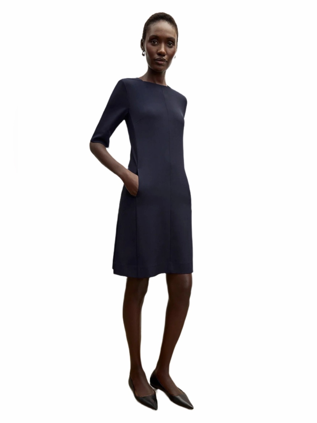 Mm Lafleur Emily Recycled Wondertex Dress Dark Navy (12)